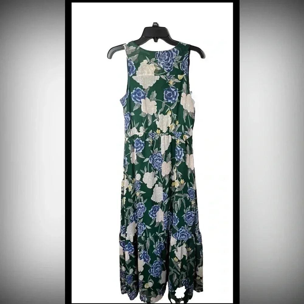 Merona‎ Green floral maxi dress size s - Picture 2 of 4